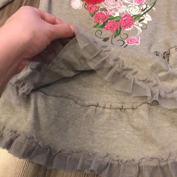 Squeeze Girls Grey Peplum Long Sleeve Shirt size 4 - Picture 5 of 6